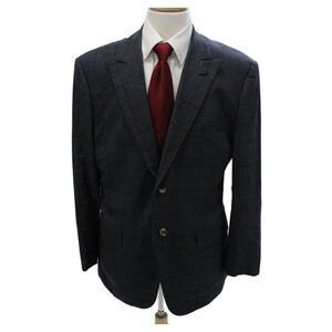 Isaia Mens Blue Check Wool Blazer Size 56
